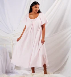 Amanda Rich Short Sleeve Long Gown With Eyelet Trim 145-80 -Simone Perele Bikinis Shop amanda rich amri01 145 80 cs6