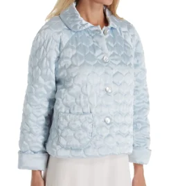 Amanda Rich Button Front Satin Bed Jacket 401QBJ