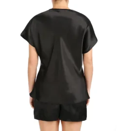 Amanda Rich Satin PJ Sleep Tee With Short Set 412PJ40 -Simone Perele Bikinis Shop amanda rich amri01 412pj40 bs