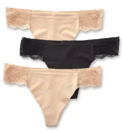 B.tempt'd By Wacoal B.bare Thong Panty - 3 Pack 970367 -Simone Perele Bikinis Shop b temptd by wacoal btmp01 970367 cs2