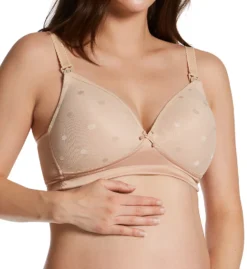 Cake Maternity Mousse Dot Contour Wire Free Nursing Bra 25-1023