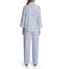 Carole Hochman Blue Toile 3/4 Sleeve Notch Collar PJ Set CH92454 -Simone Perele Bikinis Shop carole hochman caho01 ch92454 bs