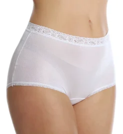 Cuddl Duds Lorraine Nylon Full Brief With Lace Trim Panty LR102