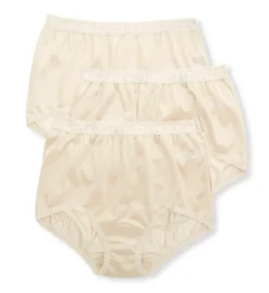 Cuddl Duds Lorraine Lace Trim Nylon Full Brief Panty - 3-Pack LR102P3 -Simone Perele Bikinis Shop cuddl duds cudd01 lr102p3 cs2