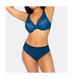 Curvy Couture Sheer Mesh Plunge Push Up Underwire Bra 1310 -Simone Perele Bikinis Shop curvy couture cuco01 1310 cs3