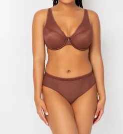 Curvy Couture Sheer Mesh Plunge Push Up Underwire Bra 1310 -Simone Perele Bikinis Shop curvy couture cuco01 1310 cs5