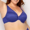 Curvy Couture Sheer Mesh Plunge Push Up Underwire Bra 1310