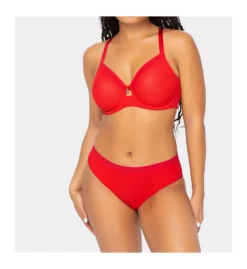 Curvy Couture Sheer Mesh Unlined Underwire Bra 1311 -Simone Perele Bikinis Shop curvy couture cuco01 1311 cs6