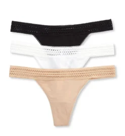 DKNY Classic Cotton Thong Panty - 3 Pack DK5007P -Simone Perele Bikinis Shop dkny dkny01 dk5007p cs1