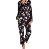 Donna Karan Sleepwear Signature PJ Velour Notch Collar Cropped Sleep Set D3923444