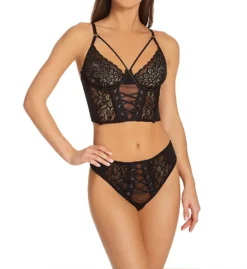 Dreamgirl Stretch Mesh Lace Underwire Bustier Set 12163