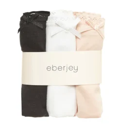 Eberjey Pima Goddess Picot Edge Thong - 3 Pack A618LR3 -Simone Perele Bikinis Shop eberjey eber01 a618lr3 cs1