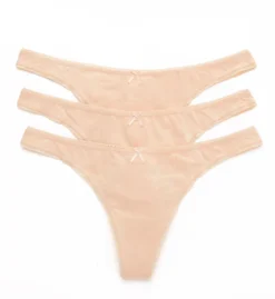 Eberjey Pima Goddess Picot Edge Thong - 3 Pack A618LR3 -Simone Perele Bikinis Shop eberjey eber01 a618lr3 cs3