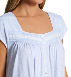 Eileen West 100% Cotton Knit Cap Sleeve Short Floral Gown 5025081 -Simone Perele Bikinis Shop eileen west eilw01 5025081 cs2