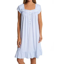 Eileen West 100% Cotton Knit Cap Sleeve Short Floral Gown 5025081