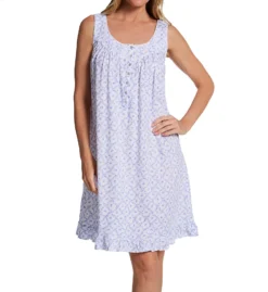 Eileen West 100% Cotton Jersey Knit Sleeveless Short Gown 5026608