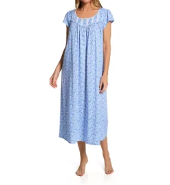 Eileen West 100% Cotton Jersey Knit Cap Sleeve Long Gown 5226608