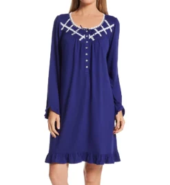 Eileen West Brushed Sweater Knit Long Sleeve Short Nightgown 5325059