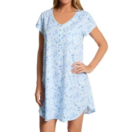 Eileen West 100% Cotton Jersey Knit Short Sleeve Nightgown 5326606