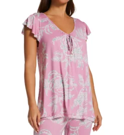 Ellen Tracy Paisley Short Sleeve Sleep Top 8425553