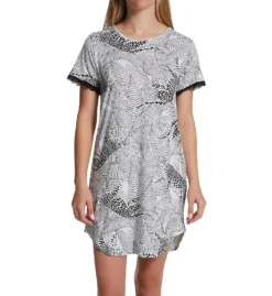 Flora Nikrooz Kathleen Printed Knit Sleepshirt With Lace T90714