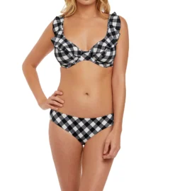 Freya Totally Check Underwire Plunge Ruffle Swim Top AS2923 -Simone Perele Bikinis Shop freya fre001 as2923 cs1