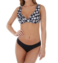 Freya Totally Check Underwire Plunge Ruffle Swim Top AS2923 -Simone Perele Bikinis Shop freya fre001 as2923 cs3