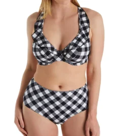 Freya Totally Check Underwire Plunge Ruffle Swim Top AS2923 -Simone Perele Bikinis Shop freya fre001 as2923 cs5