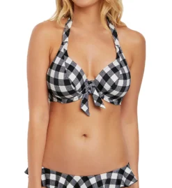 Freya Totally Check Underwire Halter Bikini Swim Top AS2924
