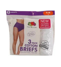 Fruit Of The Loom Cotton Brief Panties - 3 Pack 3DBRIWH -Simone Perele Bikinis Shop fruit of the loom fotl01 3dbriwh cs1