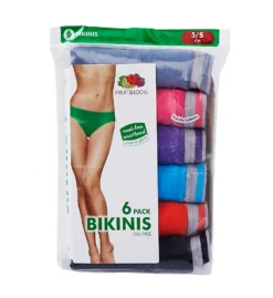 Fruit Of The Loom Heather Bikini Panties - 6 Pack 6DBIKH1 -Simone Perele Bikinis Shop fruit of the loom fotl01 6dbikh1 cs1