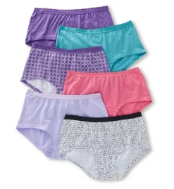 Fruit Of The Loom Cotton Assorted Low Rise Boyshort Panty - 6 Pack 6DBSTA1 -Simone Perele Bikinis Shop fruit of the loom fotl01 6dbsta1 cs2