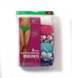 Fruit Of The Loom Cotton Stretch Bikini Panties - 6 Pack 6DCSBI1 -Simone Perele Bikinis Shop fruit of the loom fotl01 6dcsbi1 cs1