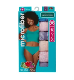 Fruit Of The Loom Microfiber Hi Cut Brief Panty - 6 Pack 6DMFHC1 -Simone Perele Bikinis Shop fruit of the loom fotl01 6dmfhc1 cs1