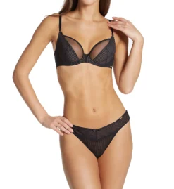 Gossard Sheer Stripe Non Padded Underwire Plunge Bra 18825 -Simone Perele Bikinis Shop gossard gos001 18825 cs1