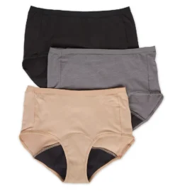 Hanes Comfort Period Moderate Brief Panty - 3 Pack 40FDM3 -Simone Perele Bikinis Shop hanes hane01 40fdm3 cs2