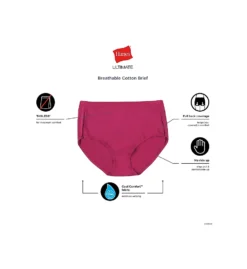 Hanes Cotton Brief Panty - 6 Pack 40H6CC -Simone Perele Bikinis Shop hanes hane01 40h6cc cs2