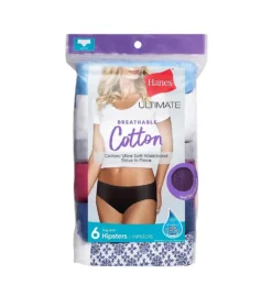 Hanes Cotton Hipster Panty - 6 Pack 41H6CC -Simone Perele Bikinis Shop hanes hane01 41h6cc cs2