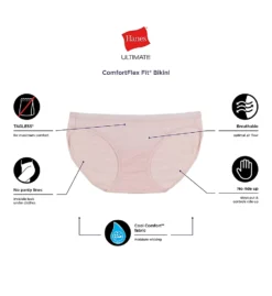 Hanes Ultimate ComfortFlex Fit Bikini Panty - 4 Pack 42CFF4 -Simone Perele Bikinis Shop hanes hane01 42cff4 cs6