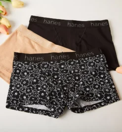 Hanes Cotton Blend Boxer Brief Panty - 3 Pack 45UOBB -Simone Perele Bikinis Shop hanes hane01 45uobb cs6
