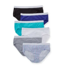 Hanes Cotton Cool Comfort Sporty Hipster Panty - 6 Pack PP41SF -Simone Perele Bikinis Shop hanes hane01 pp41sf cs2