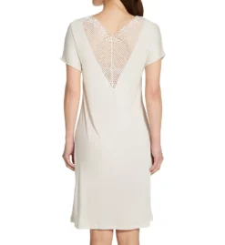 Hanro Irini Sleep Lace Trim Short Sleeve Gown 76877 -Simone Perele Bikinis Shop hanro han001 76877 bs