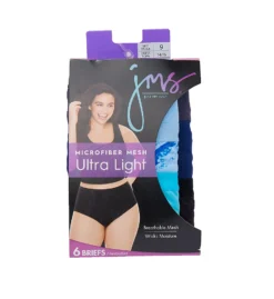 Just My Size Microfiber Mesh Ultra Light Brief Panty - 6 Pack 1210U6 -Simone Perele Bikinis Shop just my size just01 1210u6 cs1