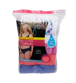 Just My Size Cool Comfort Cotton Brief Panty - 10 Pack 1610PX -Simone Perele Bikinis Shop just my size just01 1610px cs1