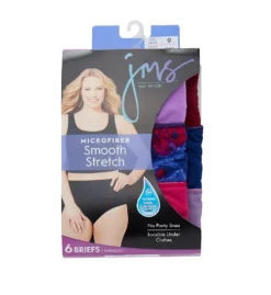 Just My Size Microfiber Smooth Stretch Brief Panty - 6 Pack 1810C6 -Simone Perele Bikinis Shop just my size just01 1810c6 cs1