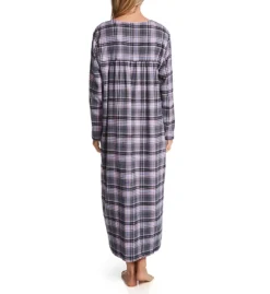 KayAnna Grey Tartan Flannel Gown F11435G -Simone Perele Bikinis Shop kayanna kay001 f11435g bs