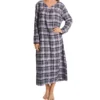 KayAnna Grey Tartan Flannel Gown F11435G