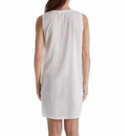 La Cera 100% Cotton Woven Sleeveless Embroidered Gown 1104C -Simone Perele Bikinis Shop la cera lace01 1104c bs