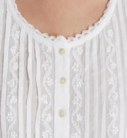 La Cera 100% Cotton Woven Sleeveless Embroidered Gown 1104C -Simone Perele Bikinis Shop la cera lace01 1104c cs1