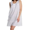 La Cera 100% Cotton Woven White Embroidered Short Gown 1163C